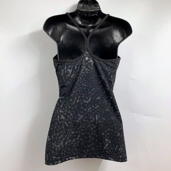 Lululemon Women's‎ Power Y Tank Luon Star Crushed Coal Black Size 8 - Picture 3 of 11